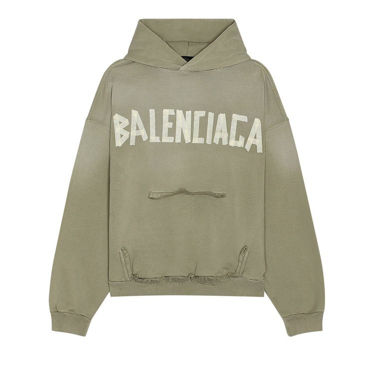 Balenciaga Ripped Pocket Hoodie Army Green