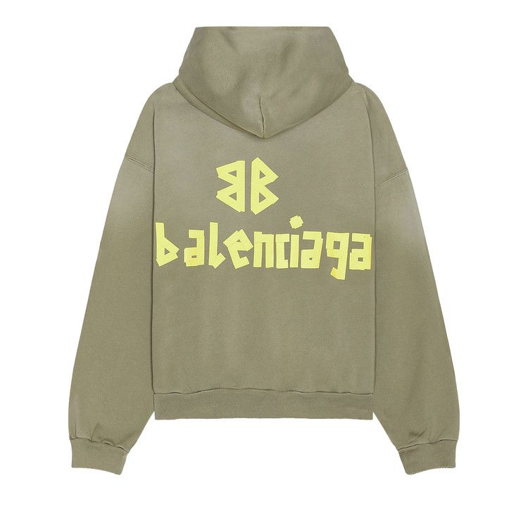 Balenciaga Ripped Pocket Hoodie Army Green