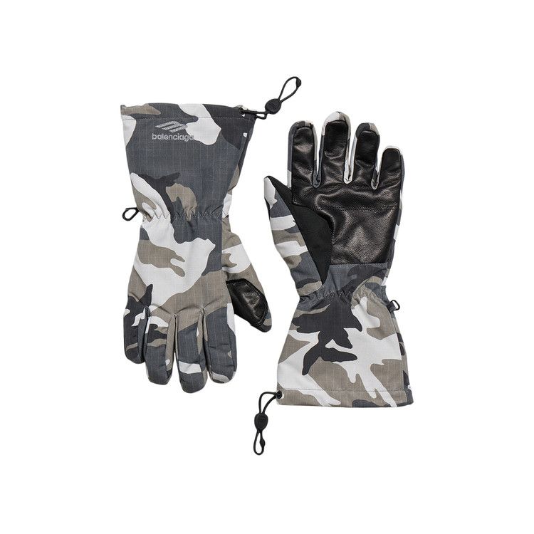 Balenciaga Camo Ski Gloves Camo/Grey/White