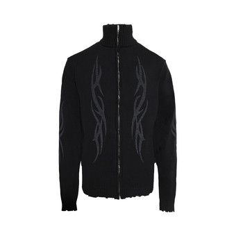 Buy Balenciaga Y2K Zip-Up Cardigan 'Black' - 808489 T3336 1000 | GOAT