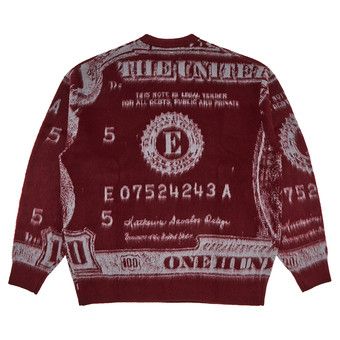 Buy Supreme Money Sweater 'Burgundy' - SS25SK22 BURGUNDY | GOAT