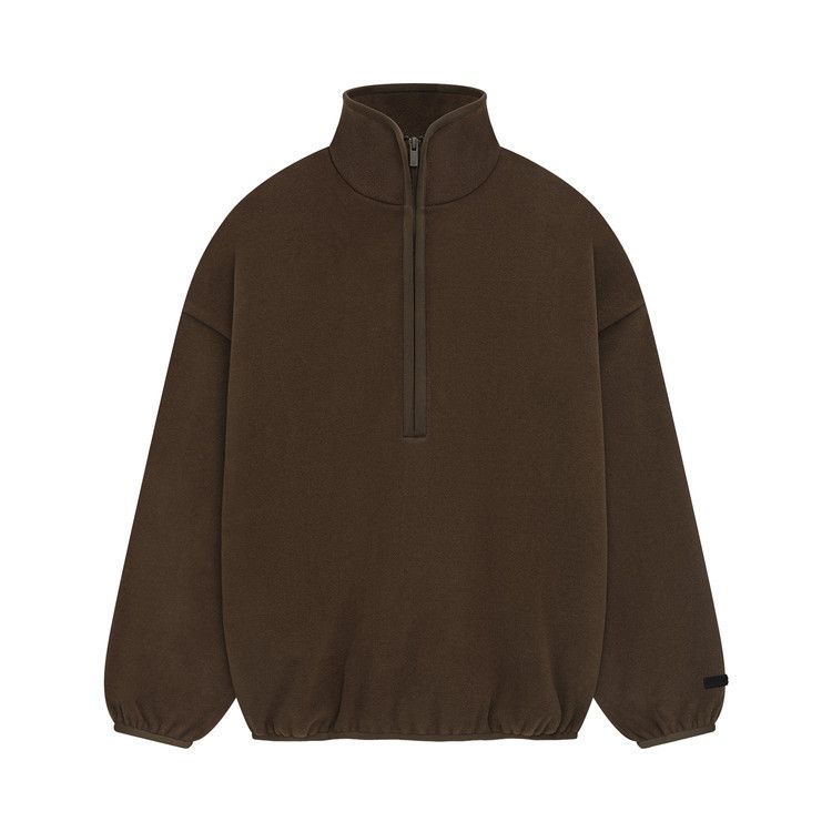 Fear Of God Essentials Brushed Half Zip Pullover Brown