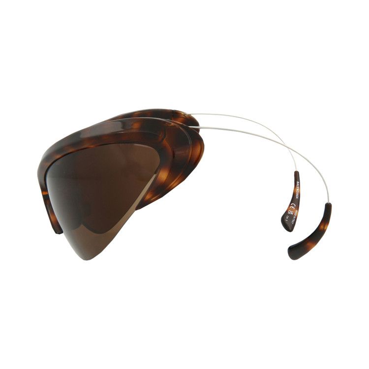 Balenciaga Shield Bio Injection Sunglasses Havana/Silver/Brown