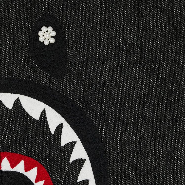 Goat Exclusive Bape Pearl Shark Relaxed Fit Denim Pants 'black'