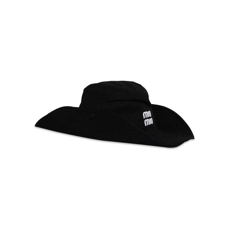 Buy Miu Miu Drill Cowboy Hat 'Black/White' - 5HC221 ADXI