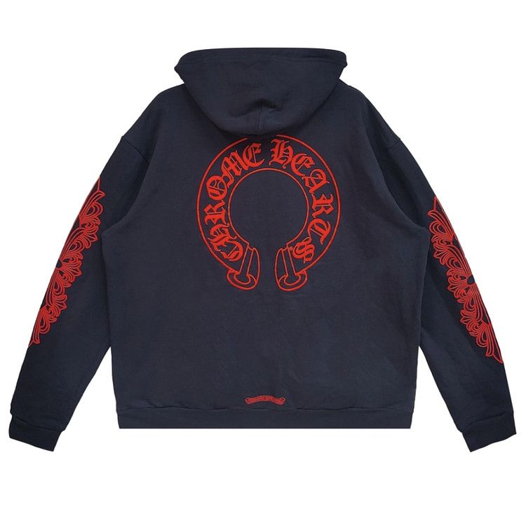 Buy Chrome Hearts Horseshoe Floral Hoodie 'Navy/Red' - 040