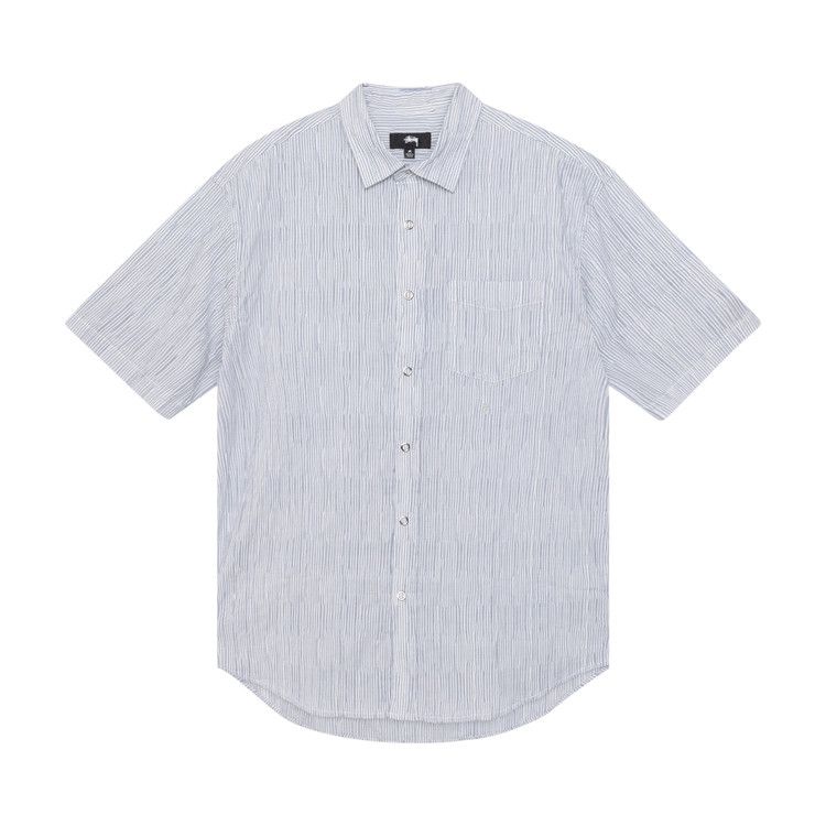 Stussy Wavy Striped Short-Sleeve Shirt 'blue'