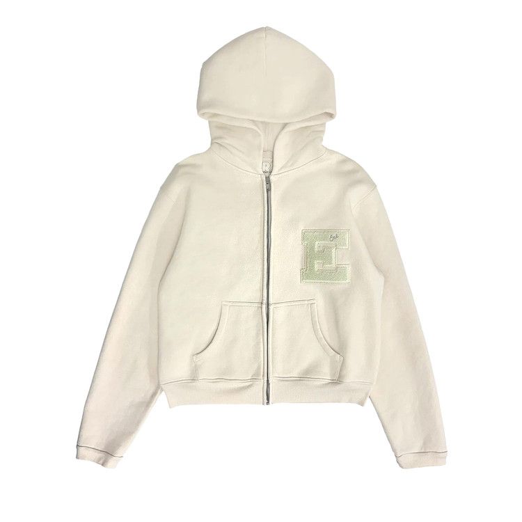 Buy ERL Varsity Zip-Up Hoodie 'Cream' - ERL10T023 CREA | GOAT