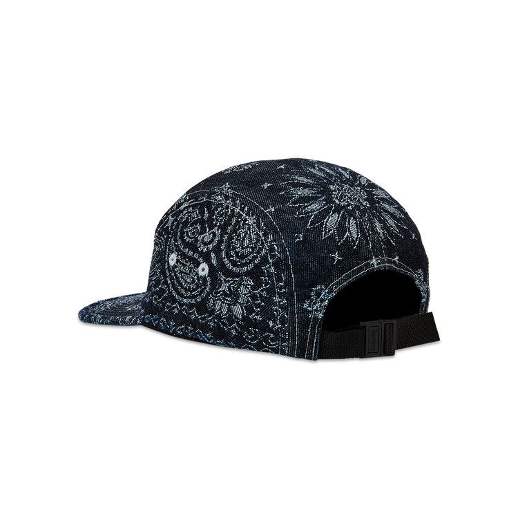 Buy Supreme Bandana Jacquard Denim Camp Cap 'Indigo' - SS25H86