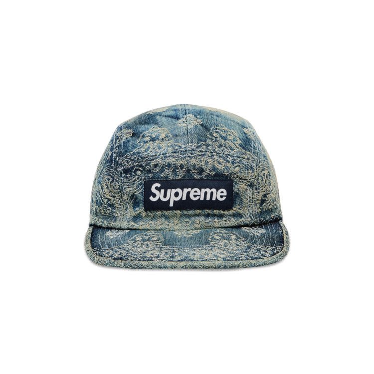 Buy Supreme Bandana Jacquard Denim Camp Cap 'Blue' - SS25H86
