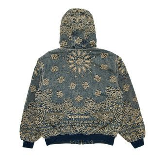 Supreme Bandana Jacquard Denim Hooded Work Jacket (SS25) - $398
