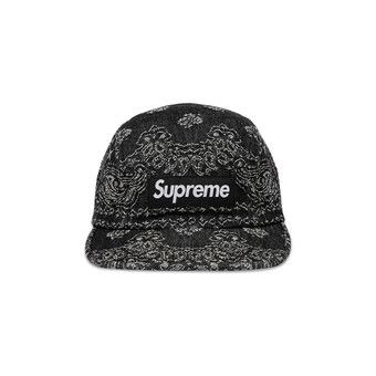Buy Supreme Bandana Jacquard Denim Camp Cap 'Black' - SS25H86
