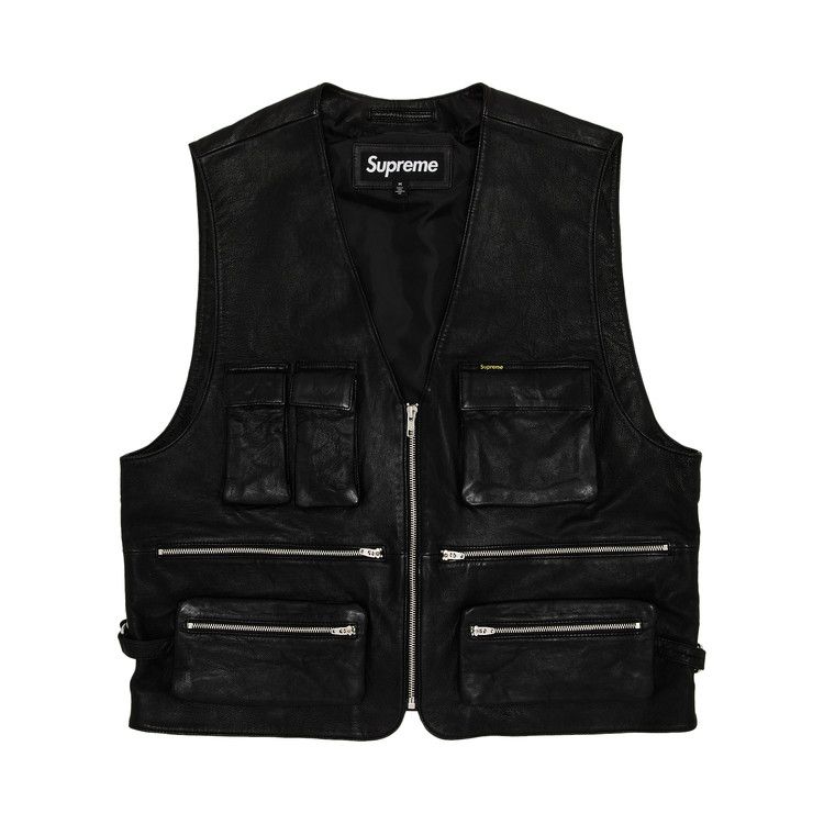 Buy Supreme Leather Cargo Vest 'Black' - SS25J82 BLACK | GOAT