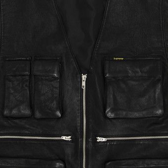 Buy Supreme Leather Cargo Vest 'Black' - SS25J82 BLACK | GOAT