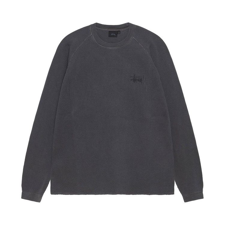 Stussy Raglan Thermal L/S Crew Washed Black