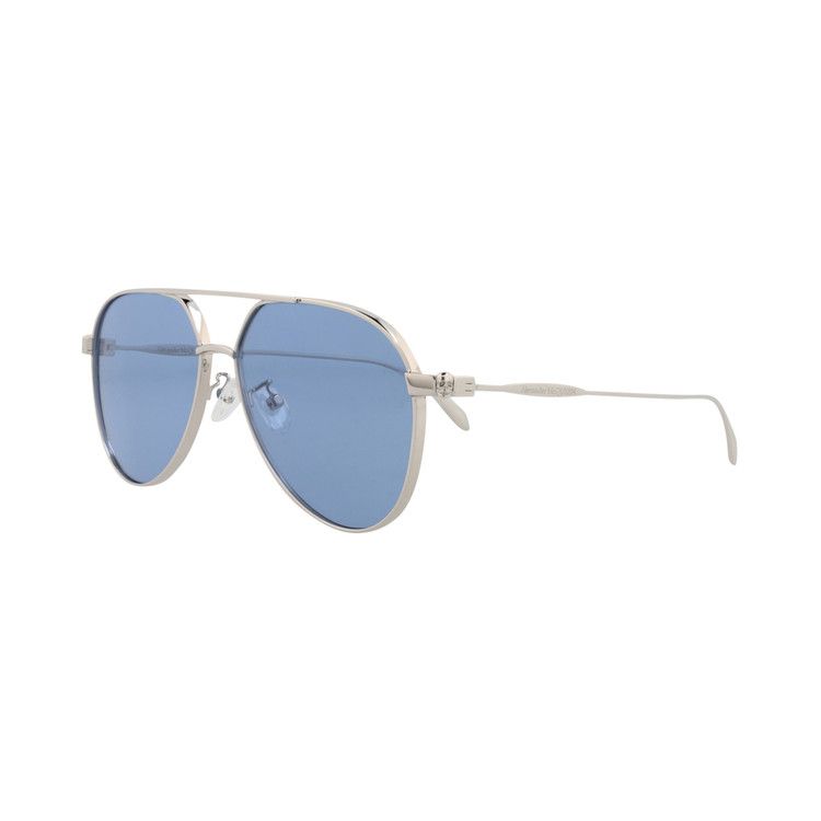 Alexander Mcqueen Aviator Sunglasses Silver/Light Blue