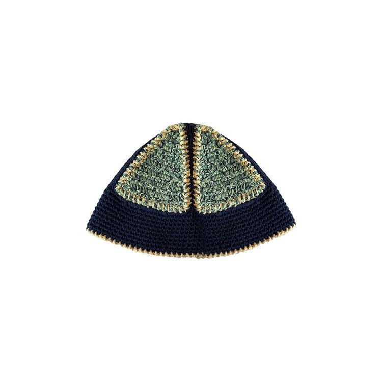 Buy Nicholas Daley Hand Crocheted Bucket Hat 'Navy/Mint' - ND SS25