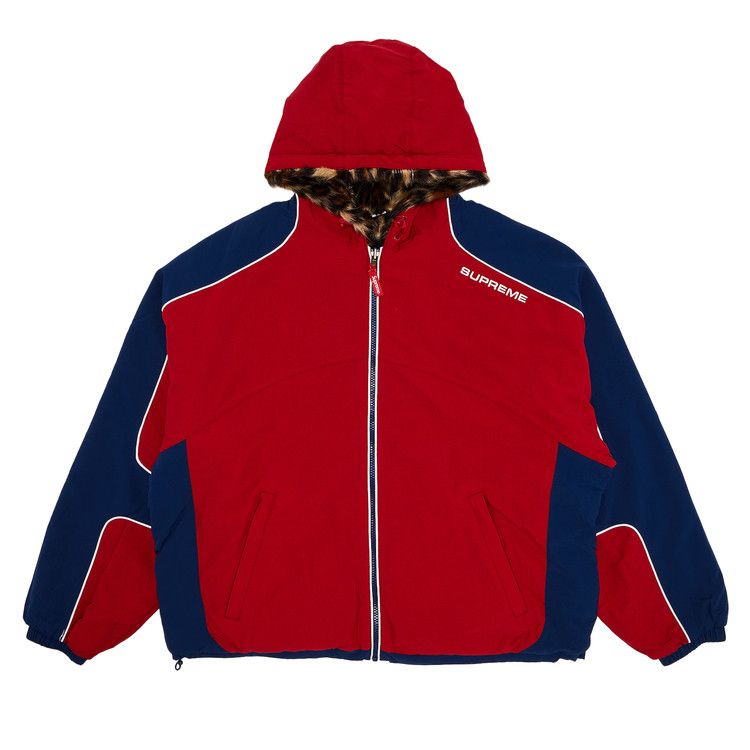 Buy Supreme Faux Fur Reversible Hooded Track Jacket 'Red