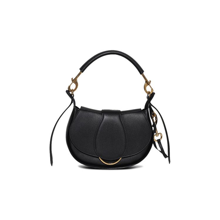 Chloé Logo Detailed Foldover Top Shoulder Bag Black