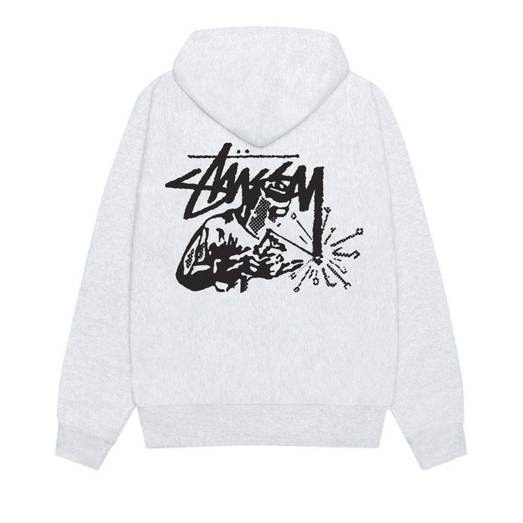 Stussy Welder Zip Hoodie 'ash Heather'