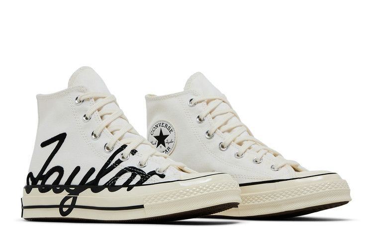 Converse Chuck 70 High Scripted Signature Print - White Egret
