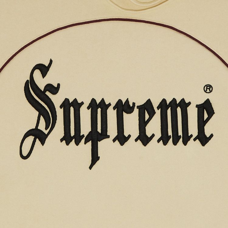 【SUPREME】CURVE PIPING HOODED SWEATSHIRT NATURAL - 25SS Supreme Curve Piping Hooded Sweatshirt (SS25) - $168