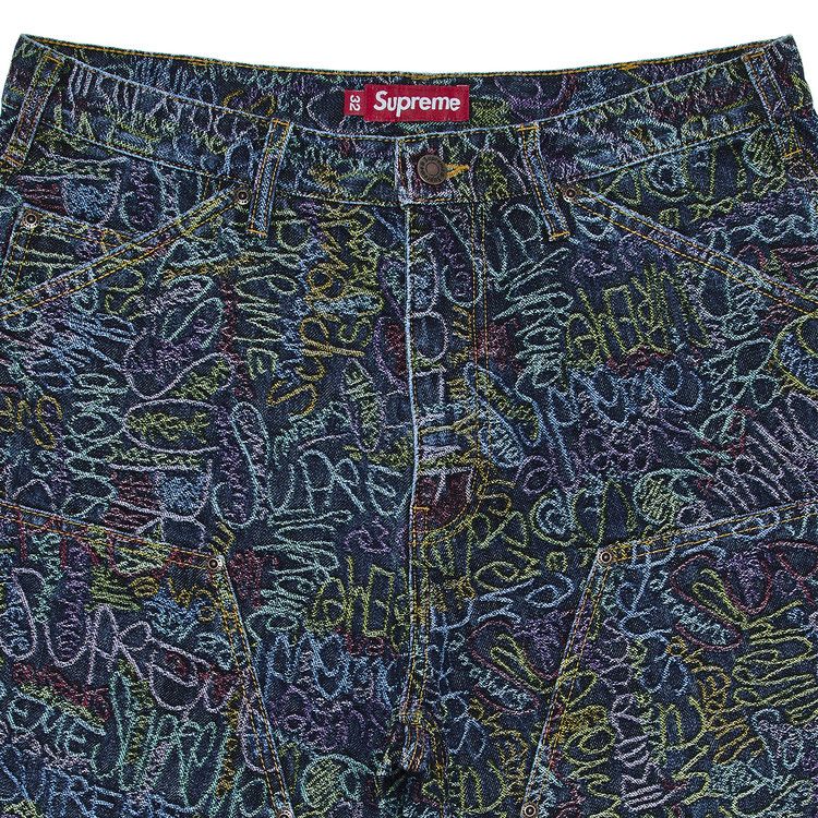 Buy Supreme Handwriting Double Knee Denim Short 'Indigo