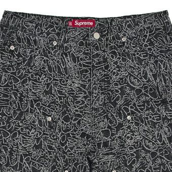 Buy Supreme Handwriting Double Knee Denim Short 'Black' - SS25SH17