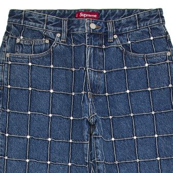 Buy Supreme Studded Seam Loose Fit Jean 'Blue' - SS25P80