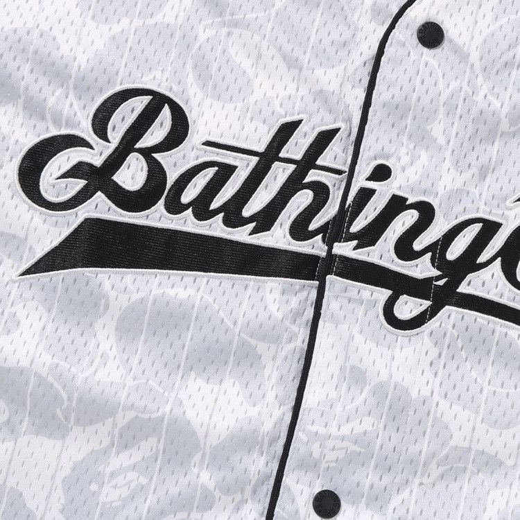 Bape Camo Stripe Baseball Shirt 'grey'