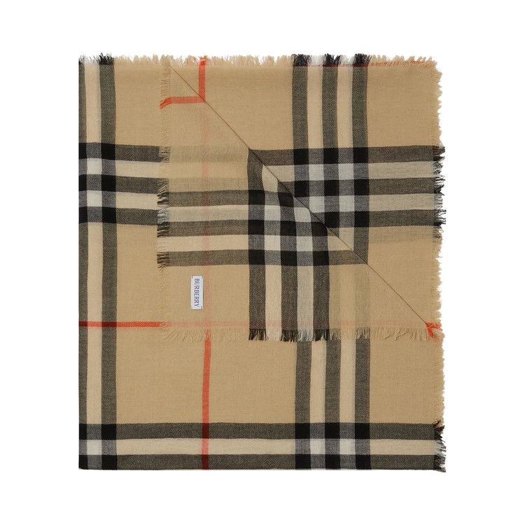 Burberry Check Wool Scarf 'sand'