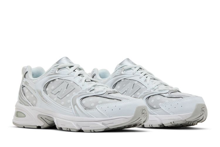 New Balance 530 White Silver Metallic Polka Dots