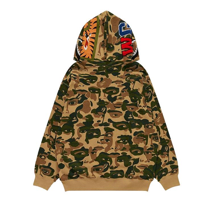 Bape X Kidsuper Camo Shark Full Zip Hoodie Green