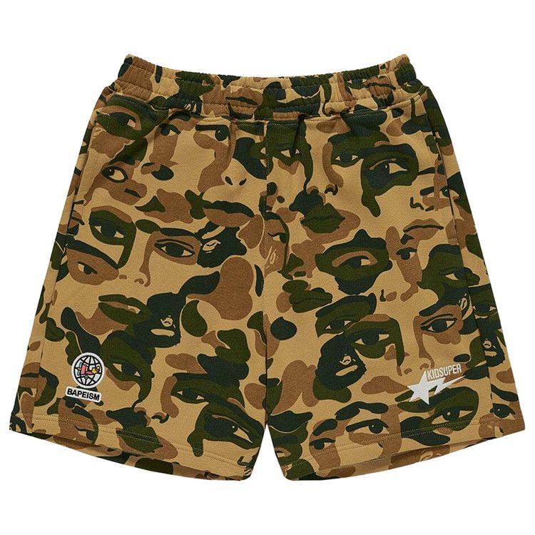 Bape X Kidsuper Camo Sweat Shorts 'green'