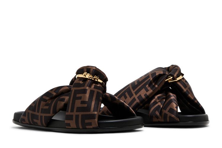 Buy Fendi Wmns Feel FF Satin Slide 'Brown' - 8X8645 AE7S F0R7V