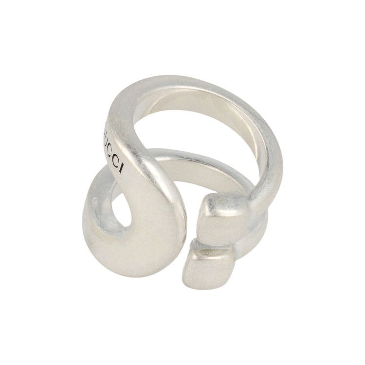 Gucci Stirrup Wrapped Horsebit Ring 'silver'