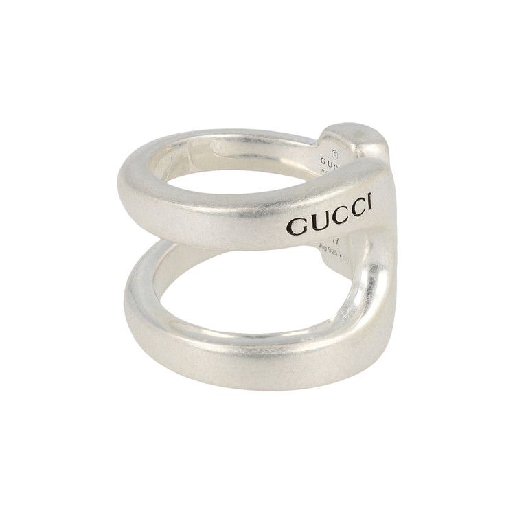 Gucci Stirrup Wrapped Horsebit Ring 'silver'