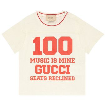 Buy Gucci Kids Short-Sleeve Graphic Print T-Shirt 'White/Red