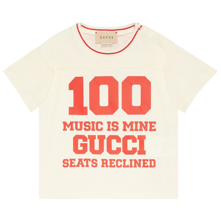 Buy Gucci Kids Short-Sleeve Graphic Print T-Shirt 'White/Red