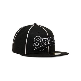 Buy Supreme Piping Script Logo New Era 'Black' - SS25H17