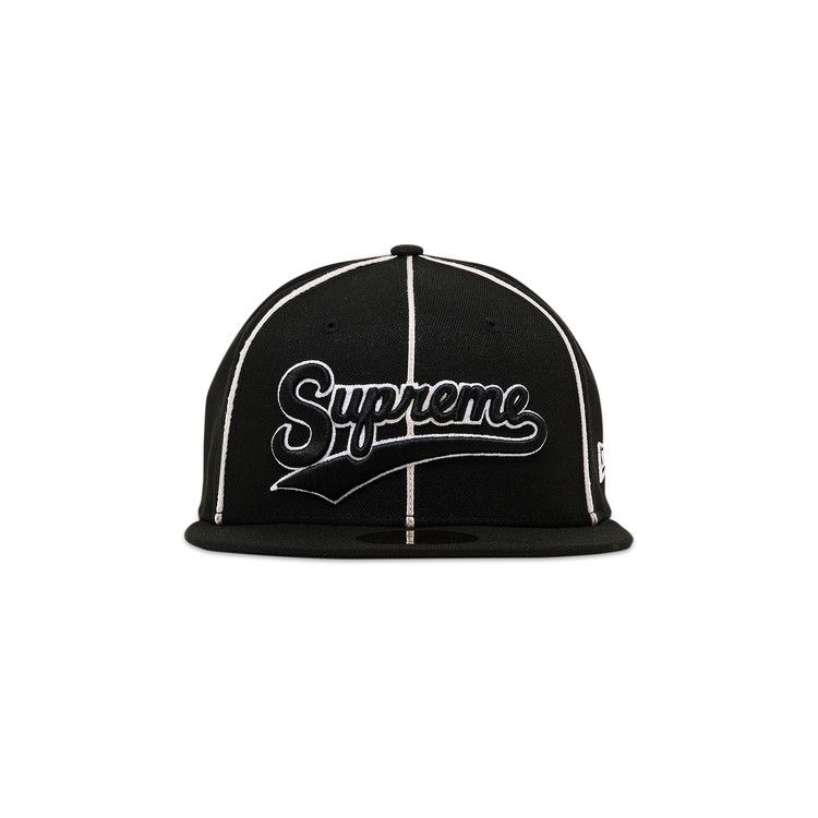 Buy Supreme Piping Script Logo New Era 'Black' - SS25H17