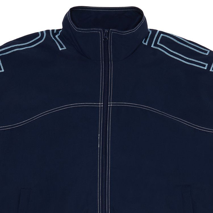 【SUPREME】 Spellout Embroidered Track Jacket Navy - 25SS Supreme Spellout Embroidered Track Jacket (FW23) - $168