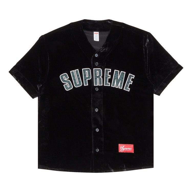 Buy Supreme Velvet Baseball Jersey 'Black' - SS25KN69 BLACK | GOAT