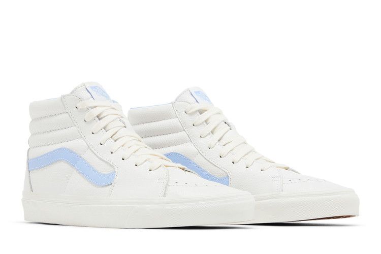 Vans Sk8-Hi Vintage Leather Blanc De Blanc Blue