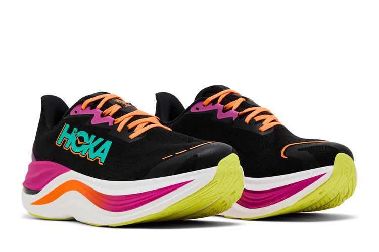 Hoka Skyward X Black Electric Aqua