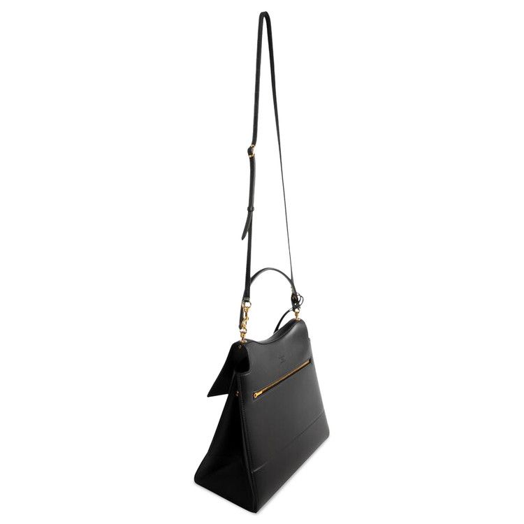 Balenciaga Nano Flap Leather Top Handle Bag Black
