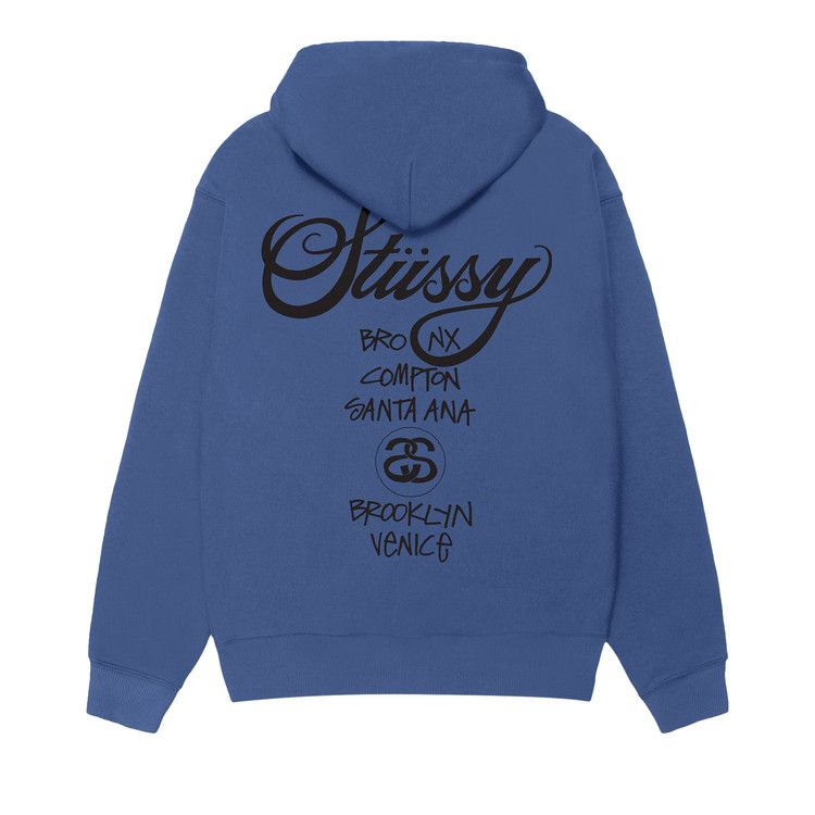 Stussy World Tour Hoodie 'blue'