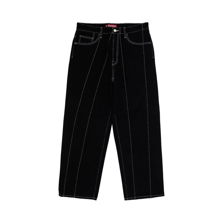Buy Supreme Paneled Stripe Baggy Jean 'Black' - SS25P71