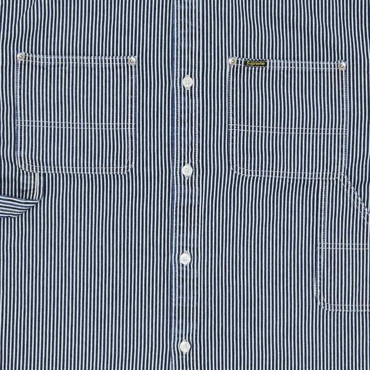 トップス Loose Fit S/S Denim Painter Shirt Stripe Supreme Loose Fit S/S Denim Painter Shirt Black Men's - SS24