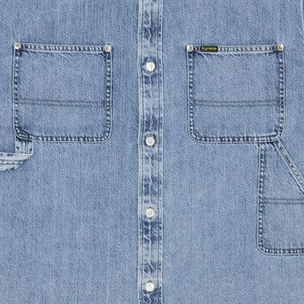 Buy Supreme Loose Fit Short-Sleeve Denim Painter Shirt